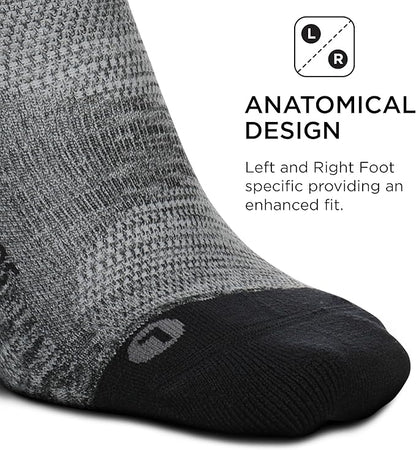 Feetures Elite Light Cushion No Show Tab Athletic Ankle Socks - Sport Sock with Targeted Compression