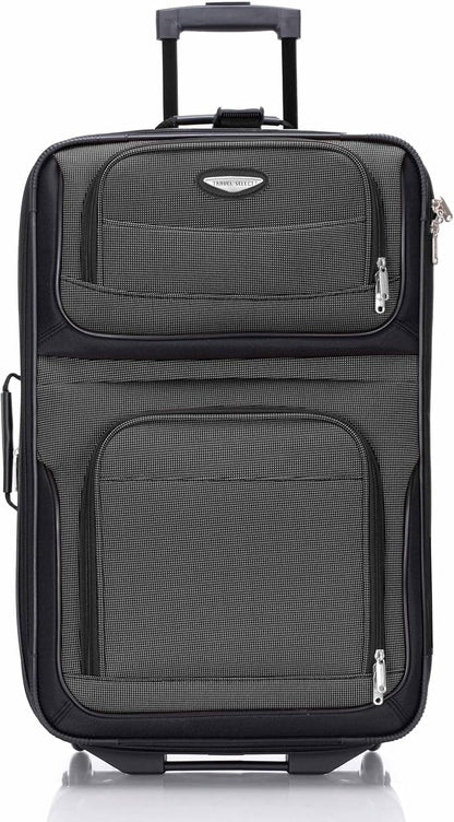Travel Select Amsterdam Softside Expandable Luggage with Rolling Wheels, Gray, 8-Piece Set (15/21/25/29) with Packing Cubes