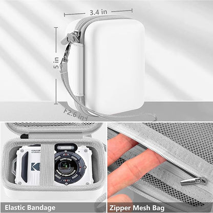 Leayjeen Camera Case Compatible with Kodak PIXPRO WPZ2 Rugged Waterproof Digital Camera,Underwater 1080P Full HD Photography Camera Case-White(Case Only)