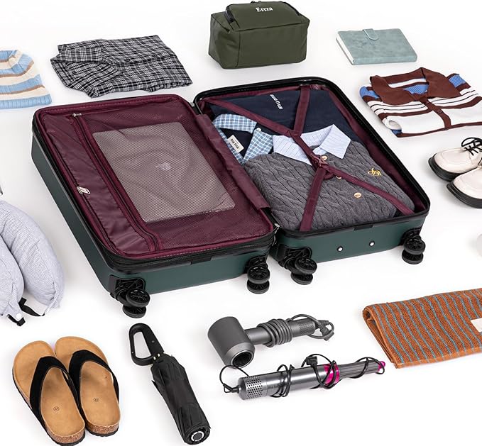 Expandable Carry on Luggage Sets,Suitcases with Detachable Wheels Hardshell 22x14x9 Airline Approved,Lightweight Luggage Set with TSA Lock,Carry on Suitcase