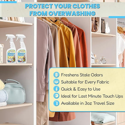 Grandma's Secret Wrinkle Remover Spray - Easily Removes Wrinkles & Odors - Wrinkle Release, Fabric Refresher Spray, Chlorine, Bleach and Toxin-Free - 16 Ounce