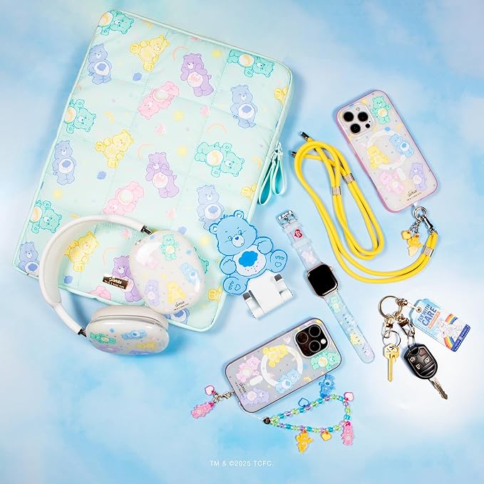 Sonix Keychain Case Compatible with Apple AirTag | Protective AirTag Cover Keychain Charm | Fly with Care | Care Bears Air