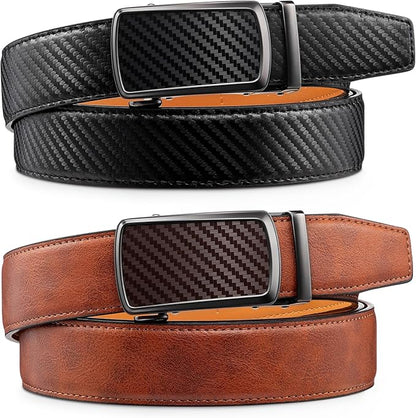 Zitahli Mens belt 2 Pack - Men Leather Belt Design for Work Business and Casual Golf Jeans-Men's Accessories Gifts for Men