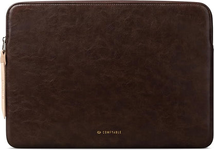 Comfyable Slim Laptop Sleeve Compatible with 13 Inch MacBook Air 13 in M4 M3 M2 M1, 13" MacBook Pro, PU Leather Bag Water-Resistant Cover Case, Briarwood
