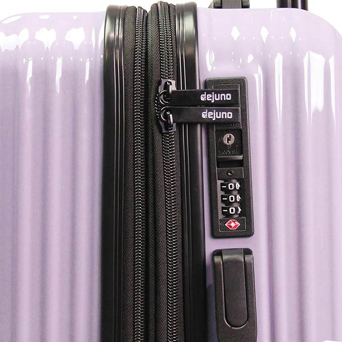 World Traveler Dejuno Tonal 24-Inch Polycarbonate Lightweight Hardside Expandable Spinner Luggage Suitcase with TSA Lock - Lavender