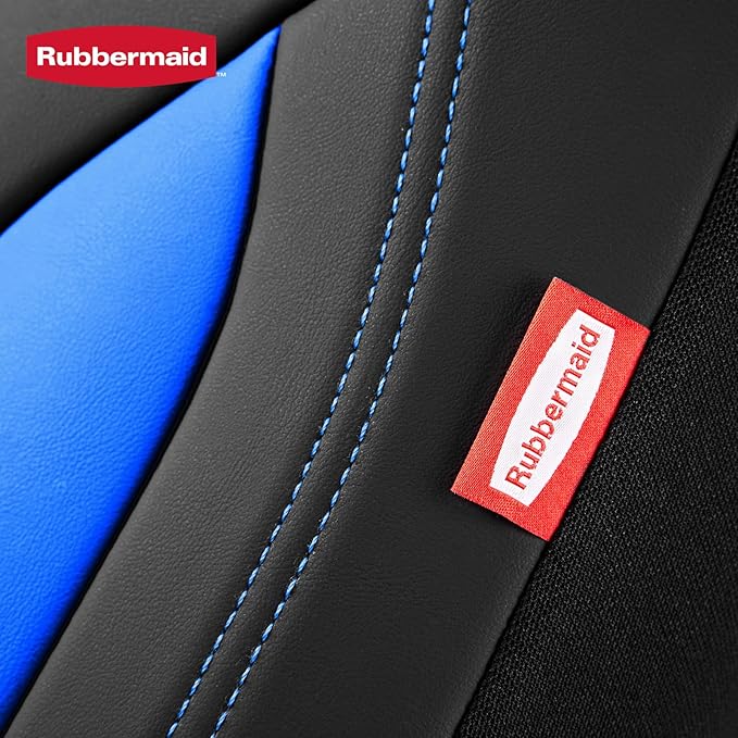 Rubbermaid Leather Mesh Car Seat Covers, Breathable Air Mesh Front Seat Cover, Universal Fit Slip-on Design, Airbag Compatible, Automotive Seat Protector for Most Cars, SUVs, Trucks, Vans-Blue