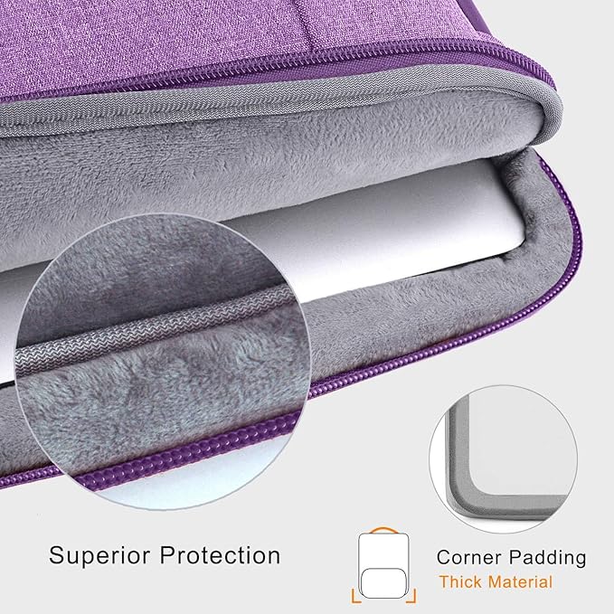 Voova Laptop Sleeve Case 13 14 Inch Compatible with MacBook Air 13 M2/3/4, MacBook Pro 13/14,13.5”Surface Laptop 4/5, 2 in 1 Waterproof Computer Bag with Detachable Accessory Pouch, Lavender