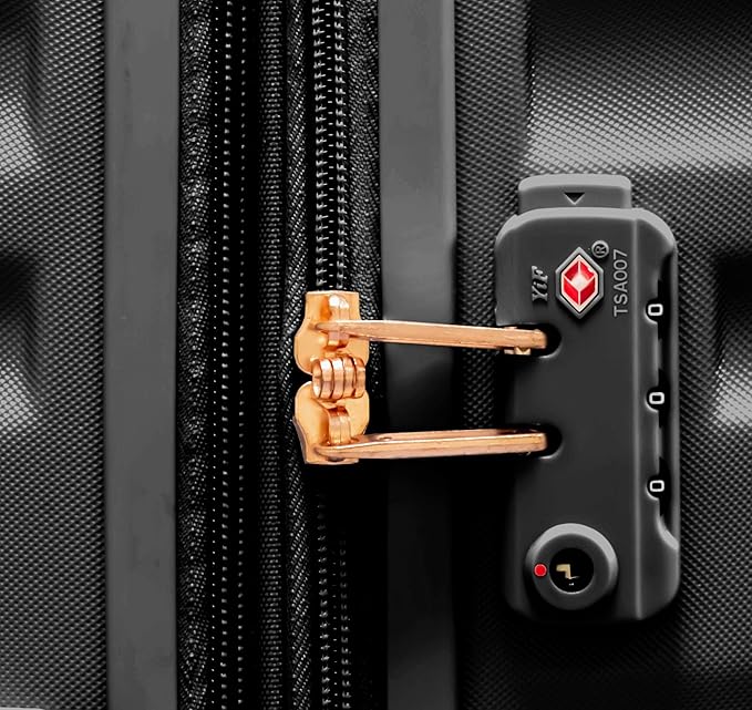 DELSEY PARIS Alexis Durable Luggage Set, Expandable & Lightweight 4-Wheel Spinners, Easy Grip handles for Smooth Journeys, TSA-Lock Incorporated, Men and Women, Black/Rose Gold, 2-Piece Set (21"/29")