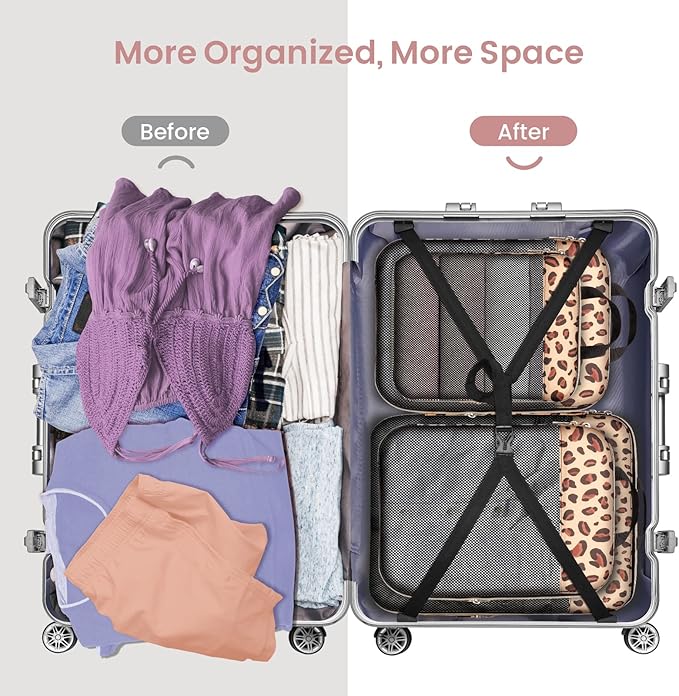 Cambond Compression Packing Cubes for Travel Women - Expandable Travel Bags Luggage Organizers Travel Essentials Compression Cubes for Travel Carry on Suitcases Organizer