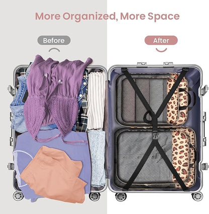 Cambond Compression Packing Cubes for Travel Women - Expandable Travel Bags Luggage Organizers Travel Essentials Compression Cubes for Travel Carry on Suitcases Organizer