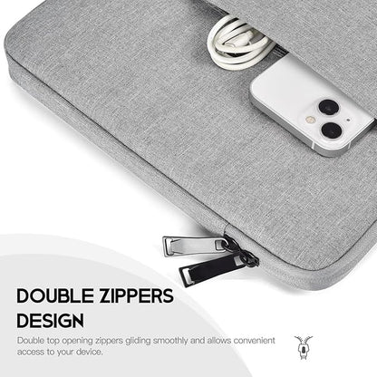 14 inch Laptop Sleeve Case for HP Lenovo Dell ASUS Acer Chromebook 14, HP Stream 14, Dell XPS 15, Inspiron 14, Lenovo ideapad 14, Asus Zenbook 14, Razer Blade 15 Water-Resistant Computer Bag -Grey