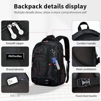 Backpack for School Boys Backpacks for Kids Camo Bookbag for Middle School Bags high school Waterproof Travel Back Pack