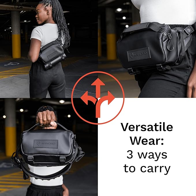 WANDRD ROGUE V1 3L Sling: Compact Camera Sling and Crossbody Bag with Fast Access, 3-Way Carry– Lightweight Everyday Bag Great for Travel, Photography, and Daily Use (Black)