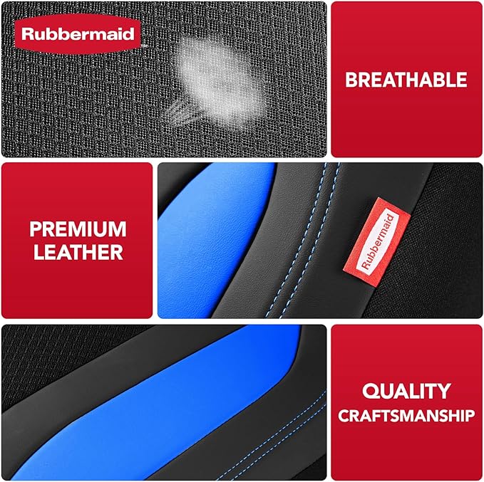 Rubbermaid Leather Mesh Car Seat Covers, Breathable Air Mesh Front Seat Cover, Universal Fit Slip-on Design, Airbag Compatible, Automotive Seat Protector for Most Cars, SUVs, Trucks, Vans-Blue