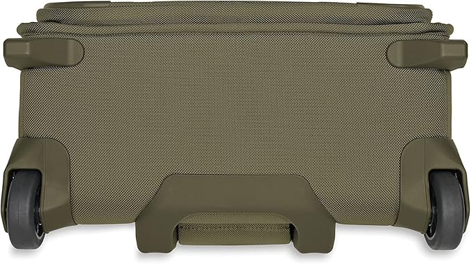 Briggs & Riley 2-Wheel Cabin Bag - Carry On Luggage for Travel, Suitcases with Wheels, Softside Rolling Bag for Men & Women, Interlocking Handle, Self-Repairing Zipper - Baseline Collection, Olive