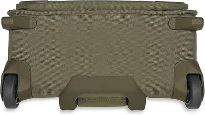 Briggs & Riley 2-Wheel Cabin Bag - Carry On Luggage for Travel, Suitcases with Wheels, Softside Rolling Bag for Men & Women, Interlocking Handle, Self-Repairing Zipper - Baseline Collection, Olive