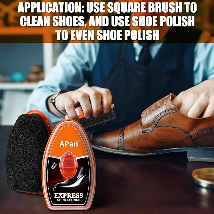 Loopeer 12 Pcs Shoe Shine Sponge Bulk, Instant Leather Shoes Shiner Care for Boots, Leather Accessories Quick Cleaning