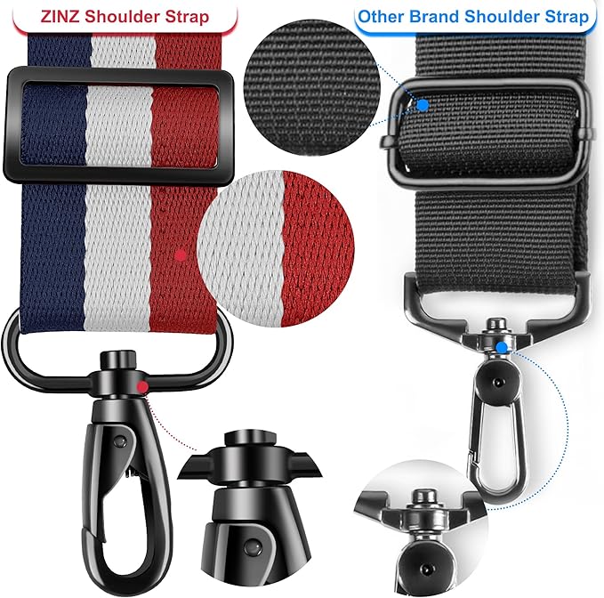 ZINZ 60" Universal Strap with Ultra-Thick Fixed Breathable Pad - Adjustable Heavy-Duty Shoulder Strap for Laptop, Crossbody, Luggage, Gym, Camera Bag and More - TW01B05