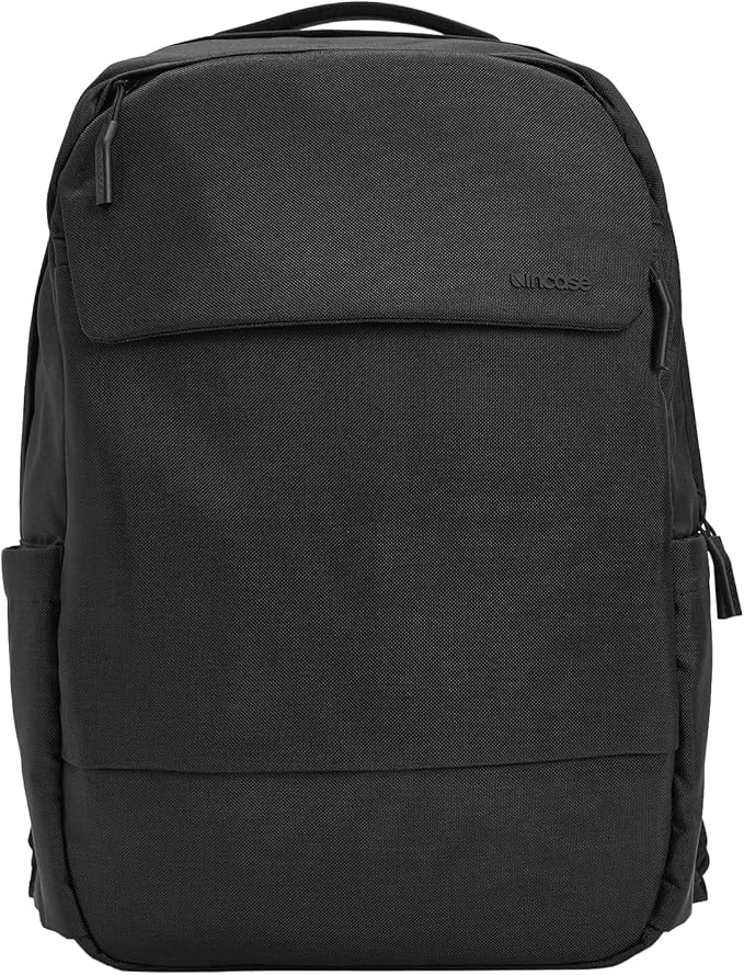 Incase Crosstown Backpack – 20L Everyday Laptop Backpack for Work, Travel – 16" Faux Fur Laptop Sleeve, External Front Pocket, Water Bottle Pockets, Travel Pass Through - Black