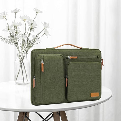 MOSISO 360 Protective Laptop Case 13 inch, 13 inch Laptop Sleeve Compatible with MacBook Air M4 M3 M2 M1 2025-2018/Pro M2 M1 2025-2016, Side Open Carrying Case with 4 Zipper Pockets&Handle,Olive Green