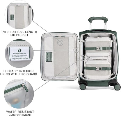 Travelpro VersaPack+ Lightweight Softside Expandable Carry on Luggage, 8 Spinner Suitcase, TSA Lock, Men and Women, Compact Carry On 20-Inch, Desert Sage Green