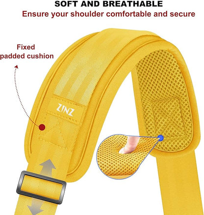 ZINZ 79.5" Universal Strap with Ultra-Thick Fixed Breathable Pad - Adjustable Heavy-Duty Shoulder Strap for Laptop, Crossbody, Luggage, Gym, Camera Bag and More - Y01E01