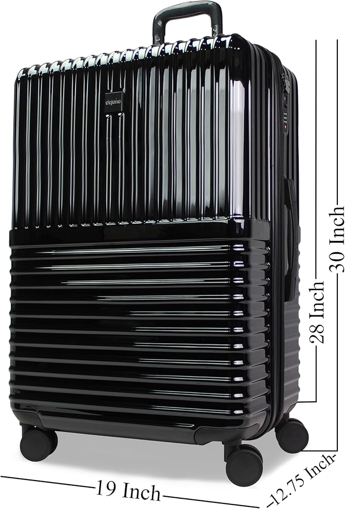 World Traveler Dejuno Tonal 28-Inch Polycarbonate Lightweight Hardside Expandable Spinner Luggage Suitcase with TSA Lock - Onyx