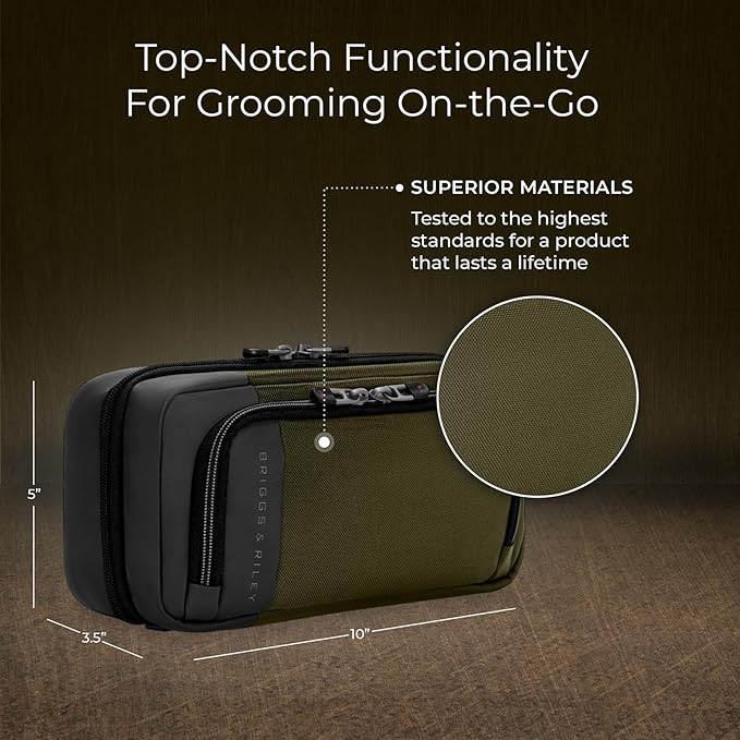 Briggs & Riley Toiletry Kit - Travel Bags for Women & Men, Organizer for Vacation, Dopp Kit for Bathroom Accessories, Makeup, & Skincare