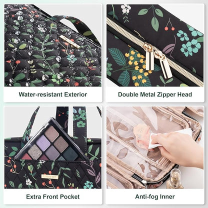 Everfun Hanging Travel Toiletry Bag Christmas Gifts for Women Traveling With Leakproof Compartment Makeup Cosmetic Organizer Dopp Kit Travel Accessories Essentials Must Have
