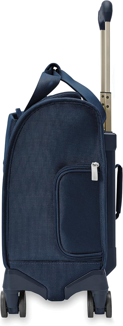 Briggs & Riley Cabin Spinner - Carry On Luggage for Travel, Suitcases with Wheels, Softside Rolling Bag for Men & Women, Fits Under Plane Seat, Interlocking Handle - Baseline Collection, Navy