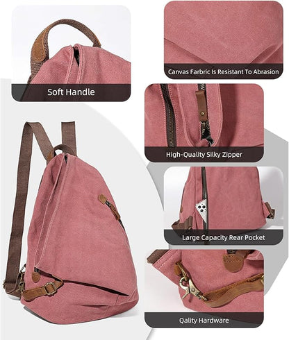 KL928 Canvas Vintage Backpack – Large Casual Daypack Outdoor Travel Rucksack Hiking Backpacks for Men Women