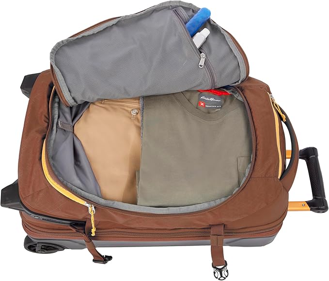 Eddie Bauer Expedition Rolling Duffel Bag with Wheels | Travel | Carry-On | Luggage | Rugged | Durable - Rust, 22"