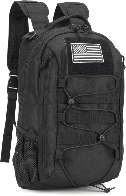 BAIXINGBAGS 20L Mini Small tactical backpack for men, MOLLE System Daypack black gym hunting backpack Comfortable for Hiking Camping