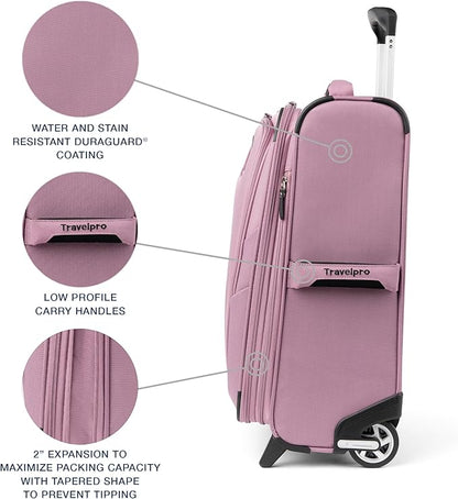 Travelpro Maxlite 5 Softside Expandable Upright 2 Wheel Carry-on Luggage, Lightweight, 20-Inch — Orchid Pink Purple