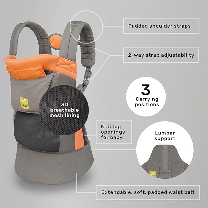 LÍLLÉbaby 3-in-1 Ergonomic CarryOn Airflow Toddler Carrier with Lumbar Support & Breathable Mesh Lining (25-60 lbs), Supportive & Comfortable, Multi-Position Carrying for Hiking & Travel (Sunstone)