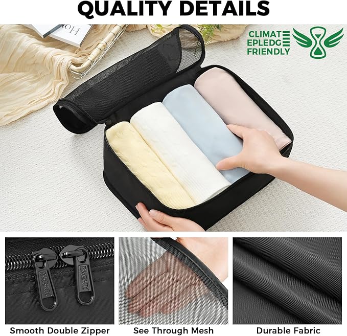 BAGAIL 9 Set Packing Cubes Luggage Packing Organizers for Travel Accessories