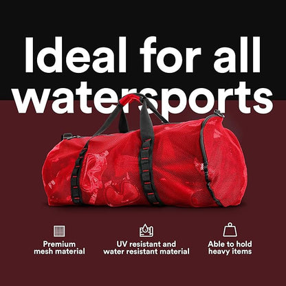 Fitdom 90L Large Mesh Duffle Bag for Scuba Dive or Snorkel Equipment. Best for Water Sports & Beach Activities like Swimming, Diving & Snorkeling. Perfect for Travel, Storage Swim Gym Gears & Balls