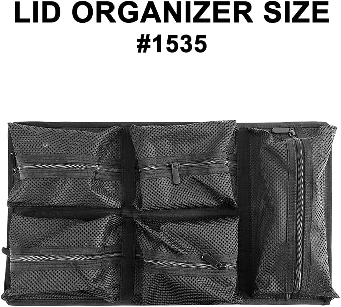UPGRADED LAFENLIN Lid Organizer for Pelican 1535 Case, 5 Mesh Pockets Storage Organizer, Fits Camera Cases, Diving Dry Boxes, Hard Cases & Toolboxes, Includes Screws & Velcro, Durable, Thickening Mesh