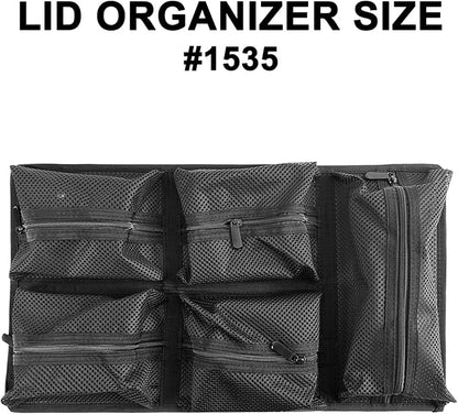 UPGRADED LAFENLIN Lid Organizer for Pelican 1535 Case, 5 Mesh Pockets Storage Organizer, Fits Camera Cases, Diving Dry Boxes, Hard Cases & Toolboxes, Includes Screws & Velcro, Durable, Thickening Mesh