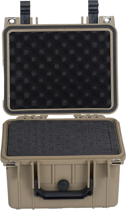 MEIJIA Portable All Weather IP67 Waterproof Camera Case,hard case with Customizable Fit Foam,Fit Use of Drones,Camera,Equipments,10.62 x9.68x6.87inches(Desert Tan)