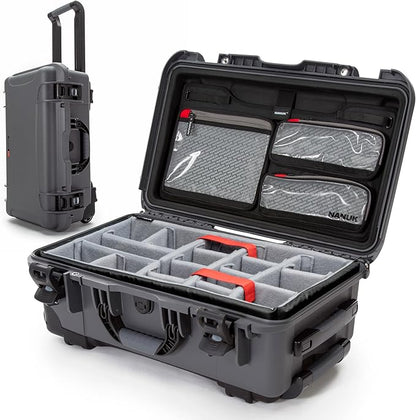 NANUK 935 Pro Photo Kit – Waterproof Travel Camera Hard Case with Padded Dividers and Wheels, 22” x 14” x 9” - Dustproof and Impact Resistant, Airline Carry-On Approved – Graphite
