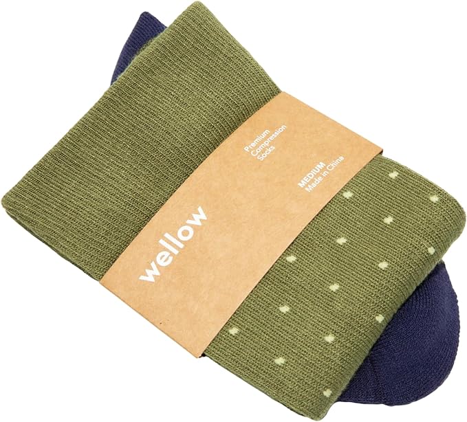 Wellow Wide Calf Compression Socks, Knee High Support, Fit for Men & Women, 18-25 mmHg, Made with Viscose from Bamboo