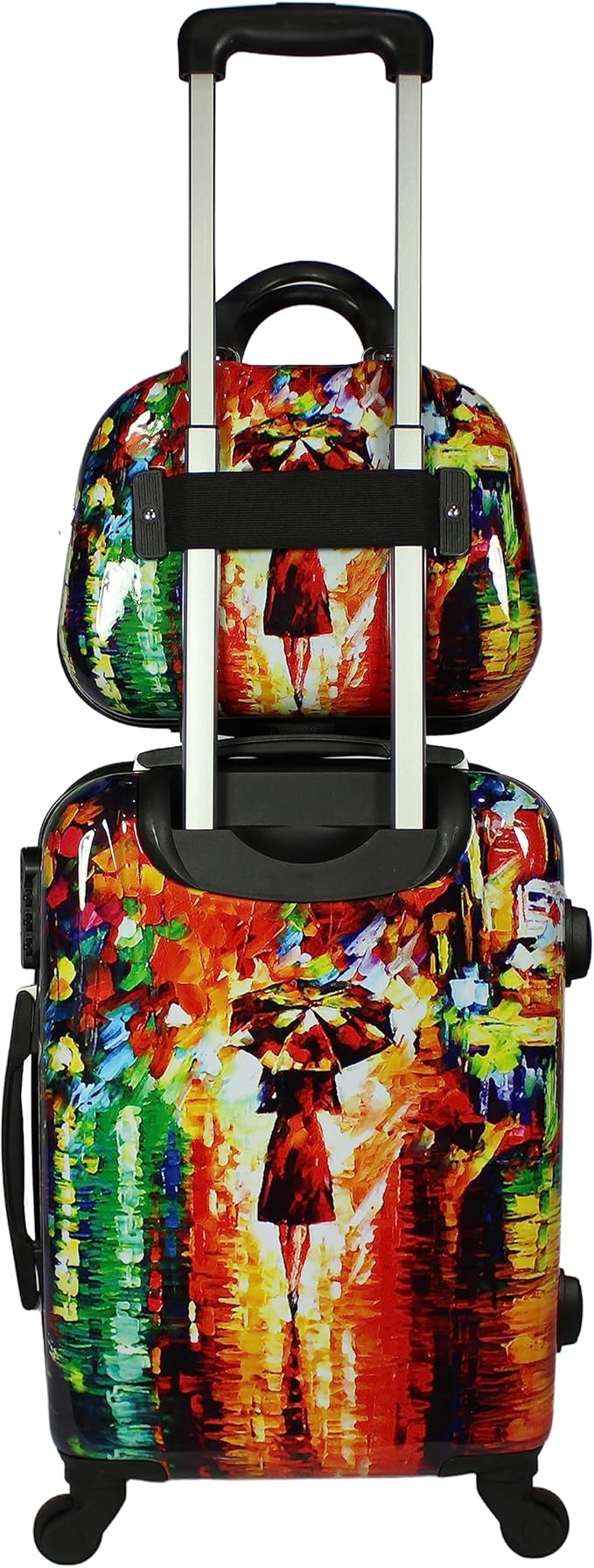 World Traveler VentureX Airline Approved 2-Piece Carry-On Luggage Set – Lightweight Hardside Polycarbonate Suitcase with Spinner Wheels - Paris Nights
