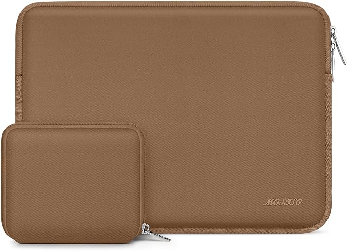 MOSISO Laptop Case 13.3 inch, 13-13.3 inch Laptop Sleeve Bag Compatible with MacBook Air/Pro 13/Pro 14 M5 M4 M3 M2 M1, HP Dell ASUS Lenovo, Neoprene Computer Sleeve Bag with Small Case, Mocha