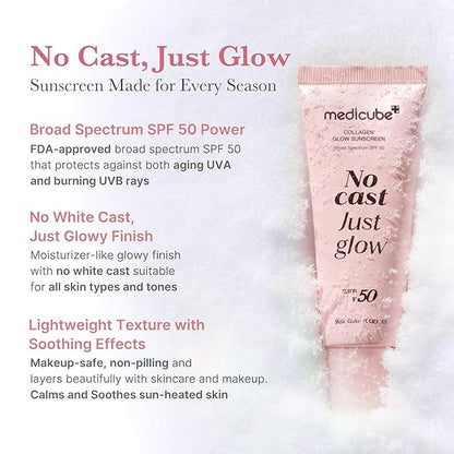 medicube Sun Care On-The-Go Duo: Collagen Glow Sunscreen and Mini Power Soothing Spray for Daily Sun Care and Hydration | Travel Essentials, Giftable Skincare Set