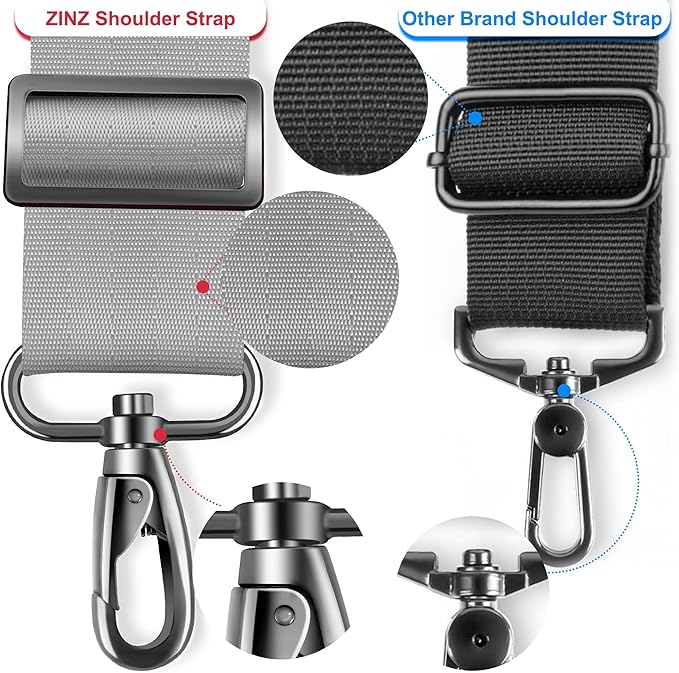 ZINZ 79.5" Universal Strap with Ultra-Thick Fixed Breathable Pad - Adjustable Heavy-Duty Shoulder Strap for Laptop, Crossbody, Luggage, Gym, Camera Bag and More - L01G01