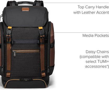 TUMI - Alpha Bravo Expedition Flap Backpack - Large Carry On Backpack - 21.0" X 12.5" X 7.5" - Fits up to 17" Laptop - Black Onyx
