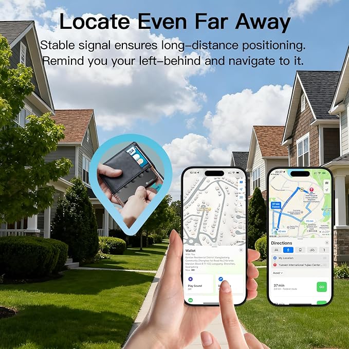 Smart Tracker with Apple Find My, Bluetooth Wallet Finder, Item Locator Tracking Device, for Keys, Wallet, Luggage, Pet, Bag