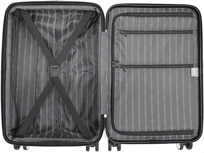 DELSEY PARIS Margot Hardside 3-Piece Set, Expandable Luggage with 4 Spinner Wheels, Lightweight Suitcase, 21" Carry-On, 24" Checked Medium, 28" Checked Large, Gold