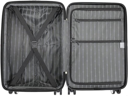 DELSEY PARIS Margot Hardside 3-Piece Set, Expandable Luggage with 4 Spinner Wheels, Lightweight Suitcase, 21" Carry-On, 24" Checked Medium, 28" Checked Large, Gold